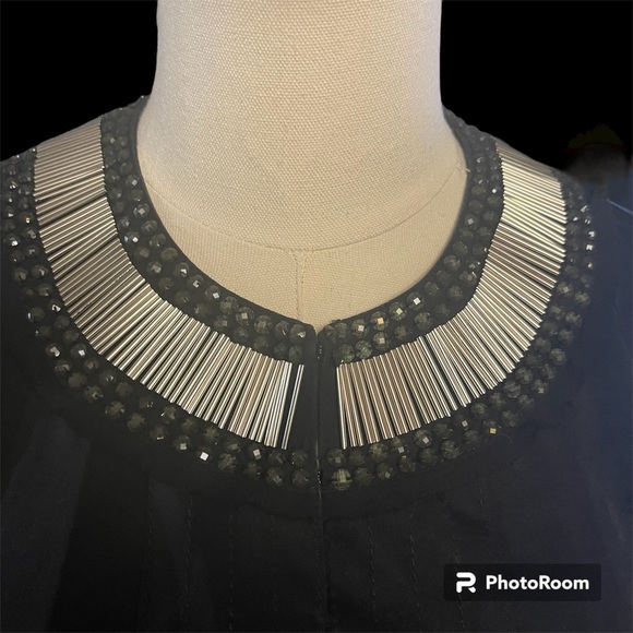 Tory Burch Satin Beaded Neckline Mini Dress/Tunic - Picture 4 of 11